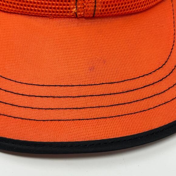 Vintage 80s O's Gold Trucker Hat Cap Orange Farmer Farming Snapback Full Mesh - Picture 6 of 11